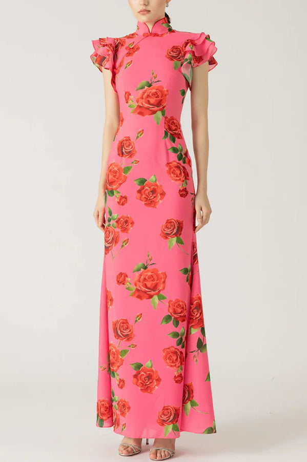 Silvique | Stylish Sleeveless Maxi Floral Dress