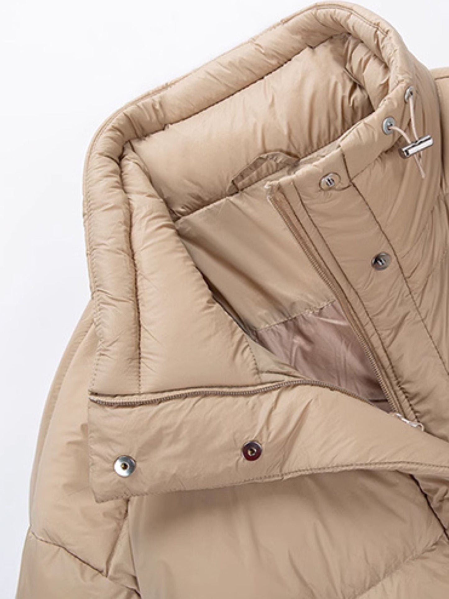 Reversible Quilted Down Jacket with Stand Collar