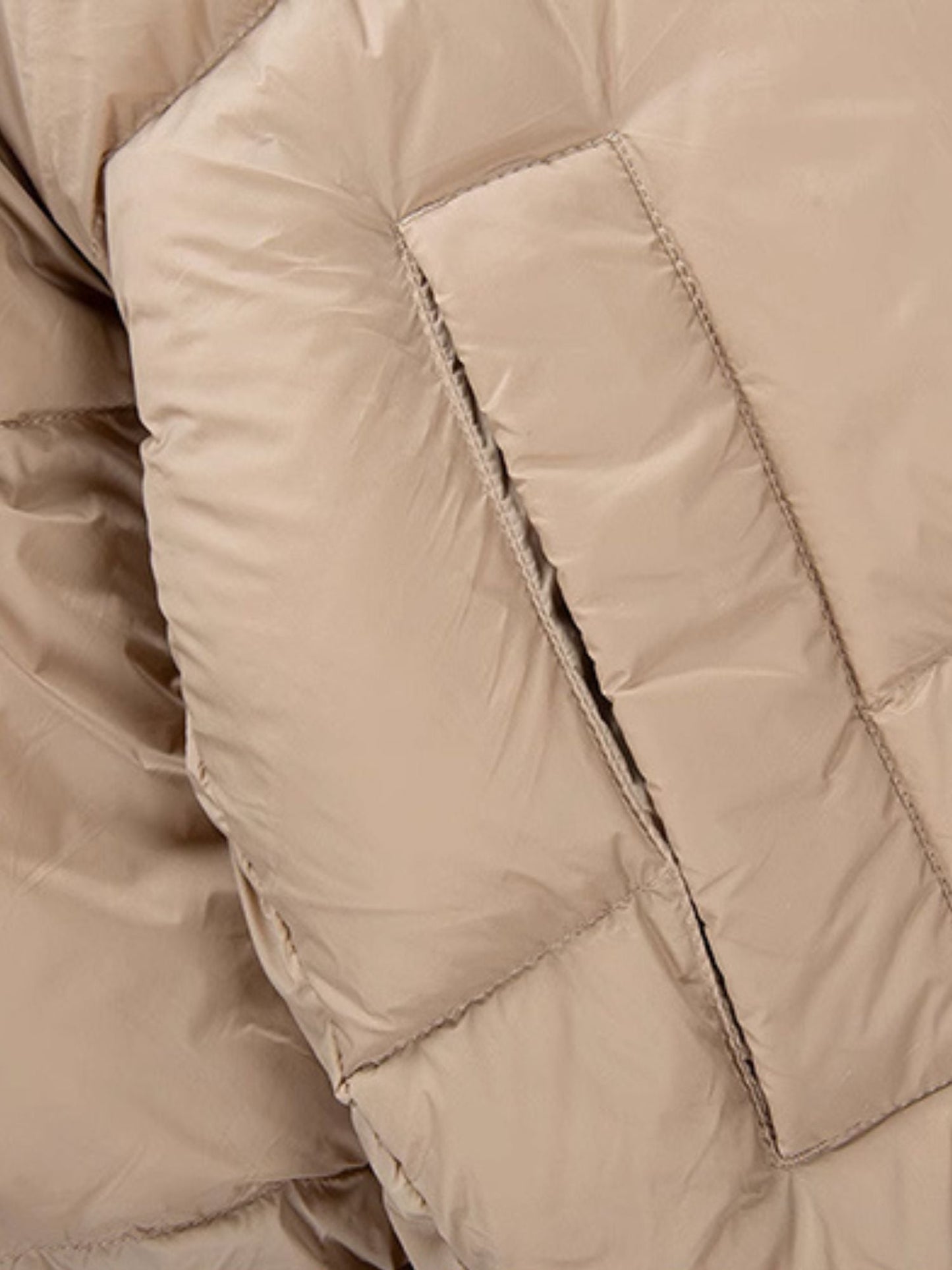 Reversible Quilted Down Jacket with Stand Collar