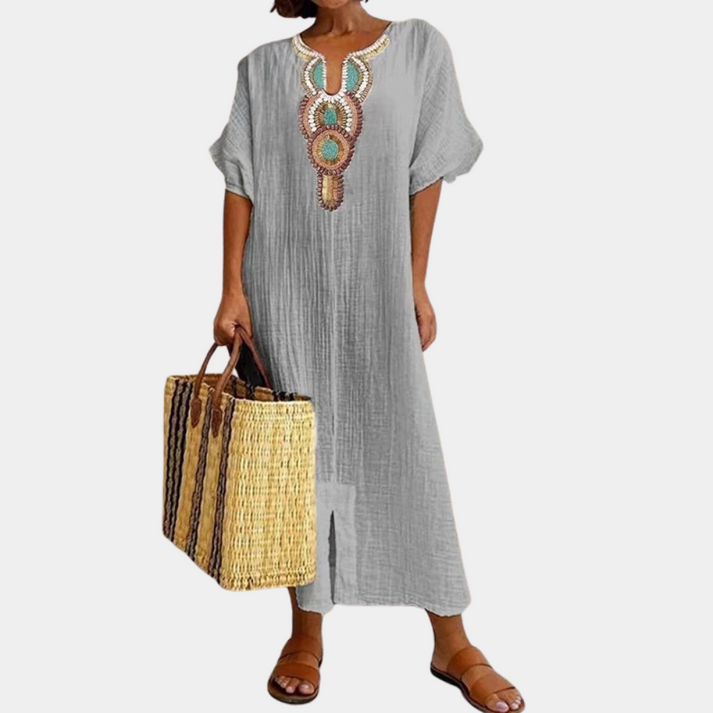 Silvique | Boho Embroidered Dress