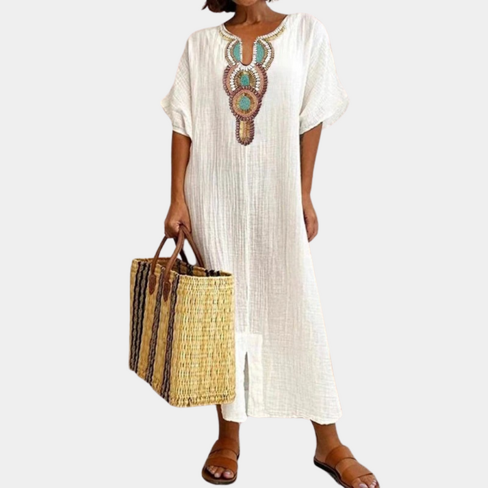 Silvique | Boho Embroidered Dress
