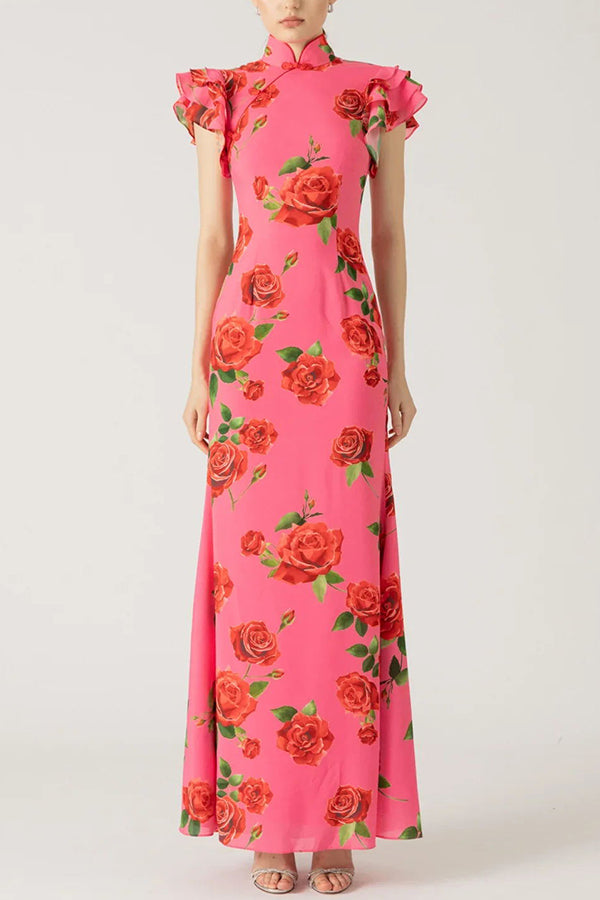 Silvique | Stylish Sleeveless Maxi Floral Dress