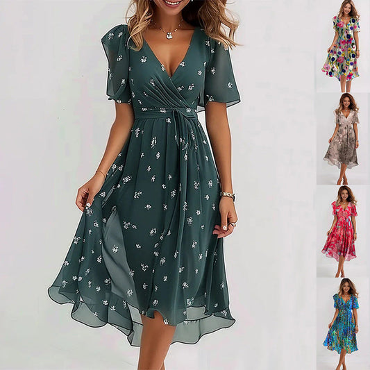 Silvique | Vibrant Abstract Midi Dress