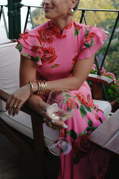 Silvique | Stylish Sleeveless Maxi Floral Dress